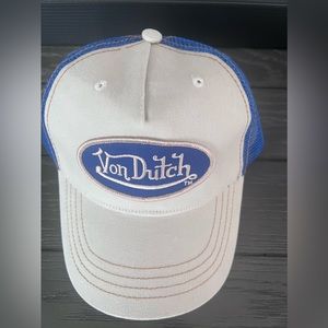 Von Dutch Blue and White Kids Cap
